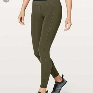 Lululemon olive green pocket legging! Size 6.
